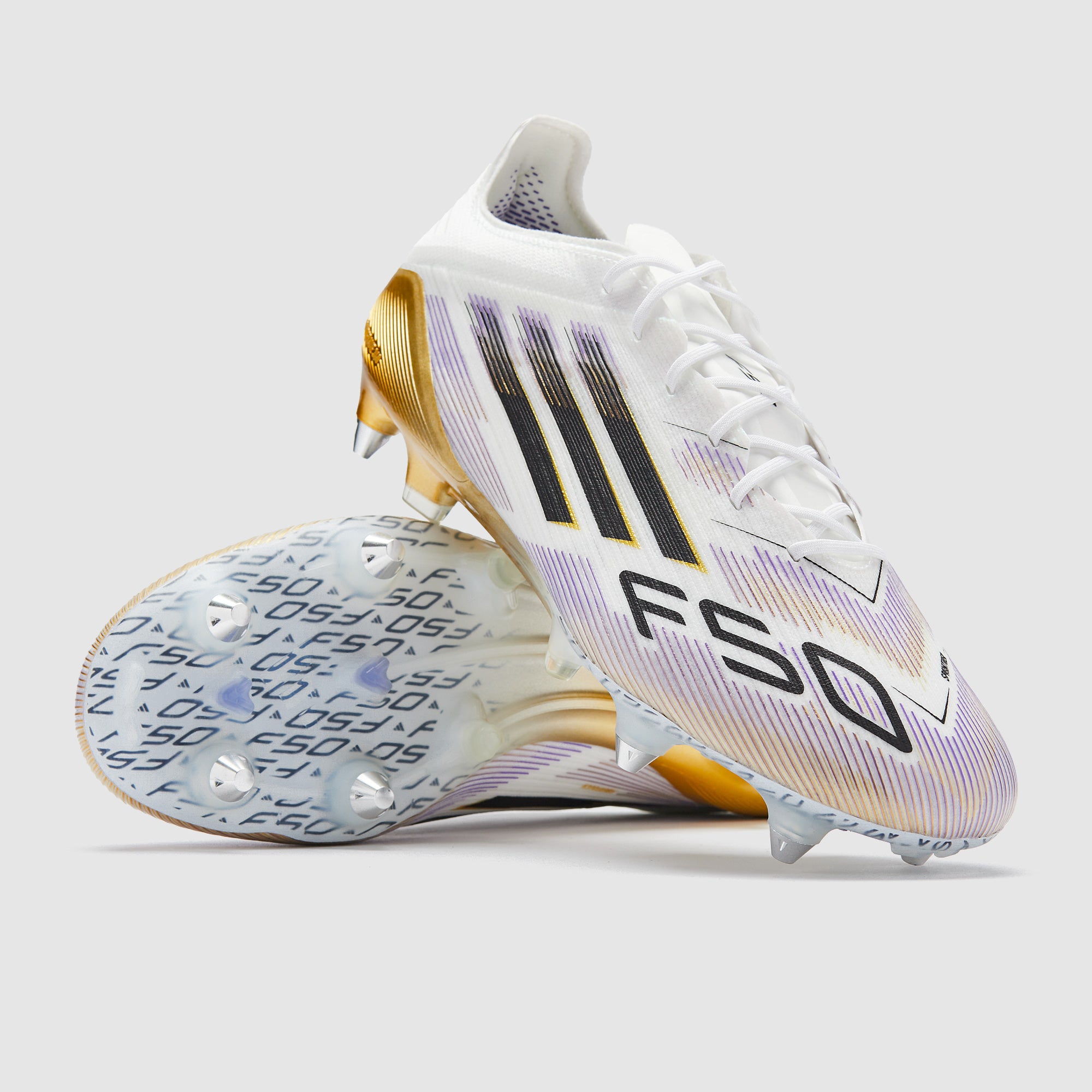 シューズ  F50 Elite SG adidas F50 Elite SG - Bianco/Nero Core/Oro Met - Scarpe Calcio Adulti