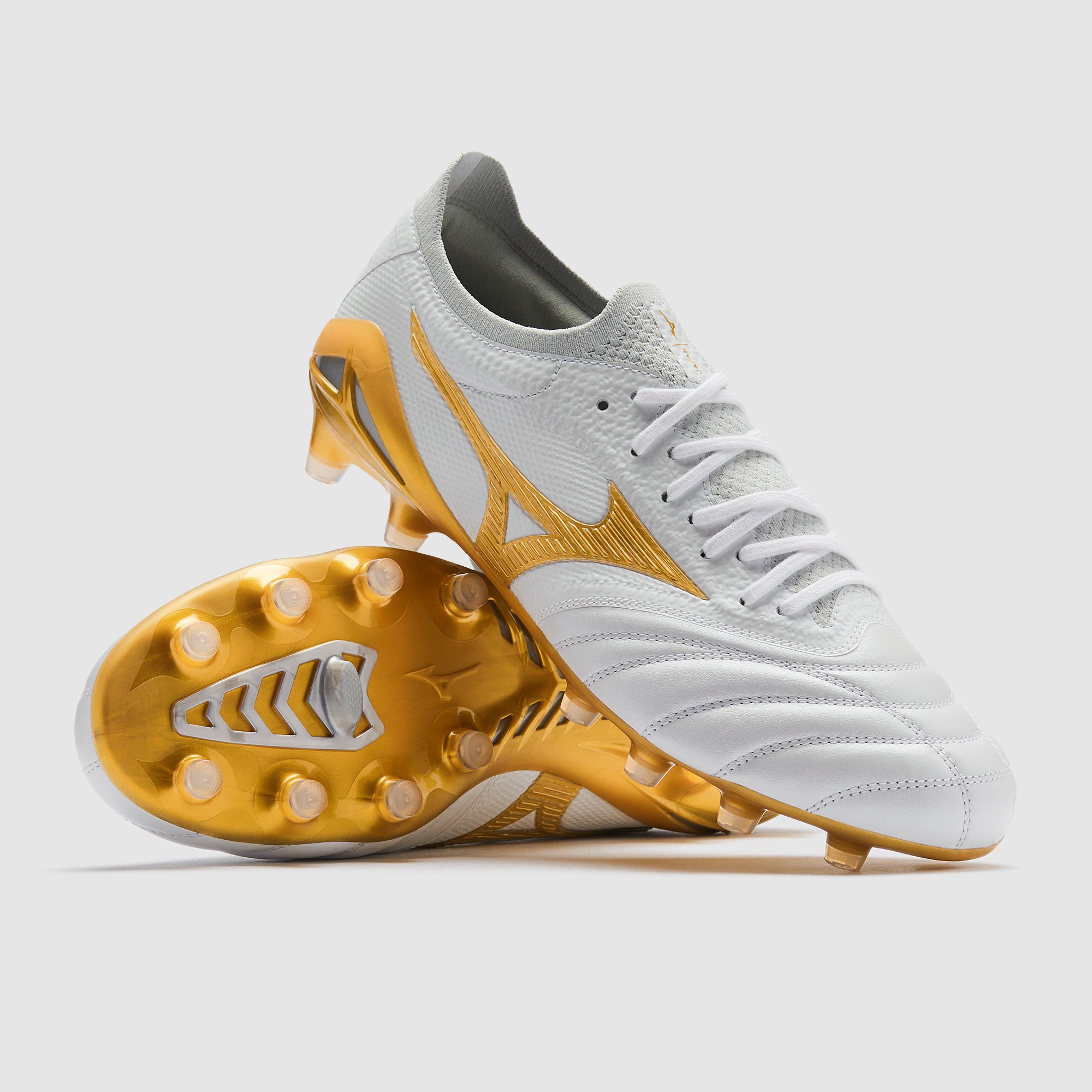 Mizuno Morelia Neo IV Beta Made In Japan FG - Bianco/Oro MP/Grigio